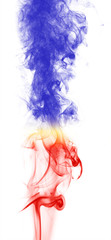 Colorful fantasy smoke on white background