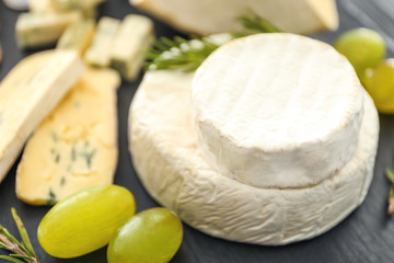 Delicious assorted cheese, closeup