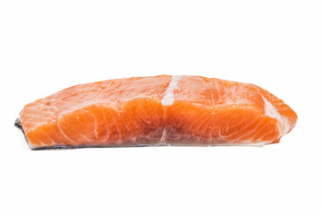 Salmon on white background