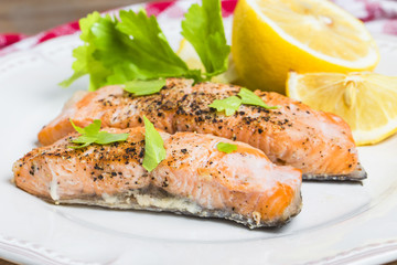Roasted salmon