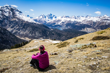 Fototapeta premium watching over the swiss mountains