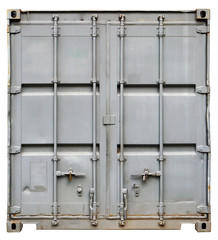 Door and locking mechanisms of a steel sea cargo container