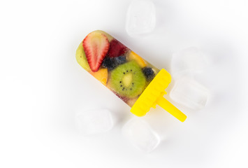 Assorted fruit and berries ice pop.
