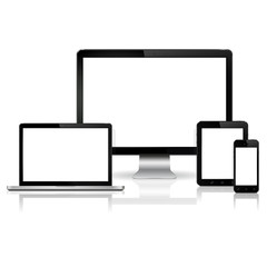 Digital display, laptop, tablet and mobile phone with blank screen