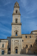 Fototapeta na wymiar Kirchturm in Lecce, in Apulien, Italien