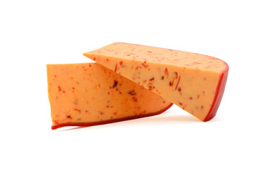 piece of cheese isolated on white background