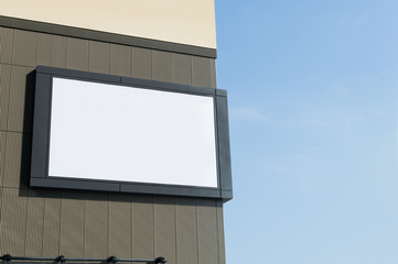 Naklejka premium Large blank billboard on a street wall, banners with room to add your own text