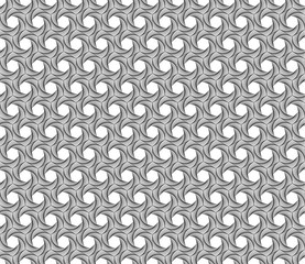 Spiral line geometric seamless pattern. Modern vector tile background with hexagons.
