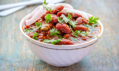 Kidney Beans Curry Close Up Horizontal Image