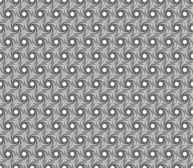 Spiral line geometric seamless pattern. Modern vector tile background with hexagons.