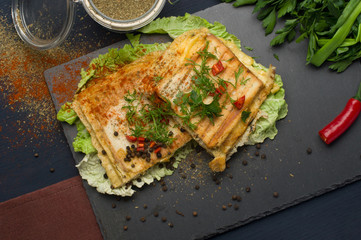 Sandwich tablet in the kitchen