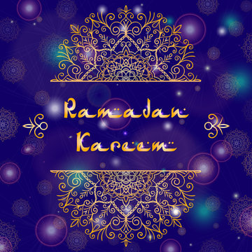 Greeting card design with text Ramadan Kareem for muslim festival