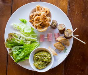 northern thai food on white dish