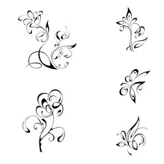 ornament 4. stylized flowers on a white background