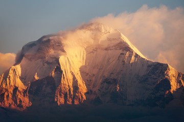 Morning panoramic view of Mount Dhaulagiri from Poon Hill