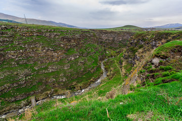 Above view of Dzoraget river's gorge, Armenia