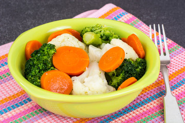 Dietary food steamed vegetables