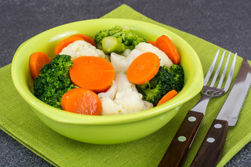 Dietary food steamed vegetables