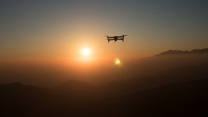 Fototapeta na wymiar Drone in Flight