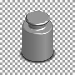 Photorealistic measuring weight for scales in isometric, vector illustration.