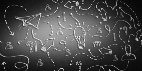 Depth of field on a hand drawn project presentation