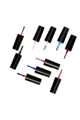 Obraz premium Different nail polish brushes isolated on white background