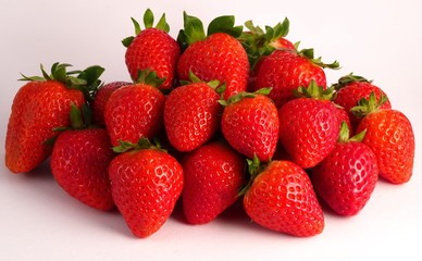 Fresh strawberries on white background. Farmer fruit.