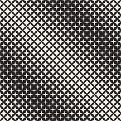 Geometric Seamless Star Shapes Pattern. Halftone Gradient Effect. Stylish Vector Illustration