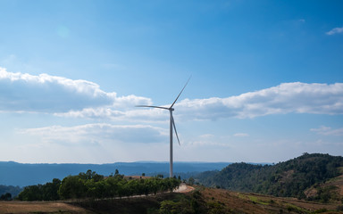 wind turbine and blue sky