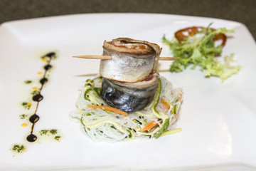 Healthy lifestyleIt. It rolls made from mackerel in Japanese style. Look at them from different angles