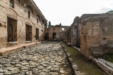 Fototapeta na wymiar Ostia-Antica Roman ruins