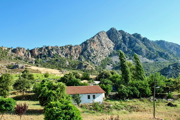 Small house in a mountainous area