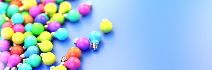 Infinite bulbs background, 3d rendering