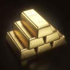 Gold bars 1000 grams. Concept of success in business and finance.