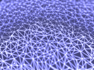 3D illustration - Interconnected blue light lines 