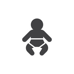 Baby icon vector, filled flat sign, solid pictogram isolated on white. Symbol, logo illustration. Pixel perfect