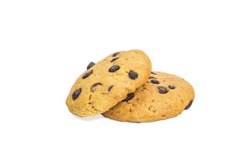 freshly baked chocolate chip cookies on rustic wooden table