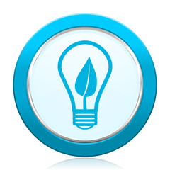 Natural energy light bulb vector icon.