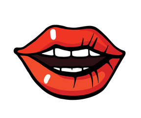 Obraz premium Pop art style lips sticker