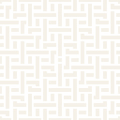 Interlacing Lines Subtle Lattice. Ethnic Monochrome Texture. Vector Seamless Black and White Pattern.