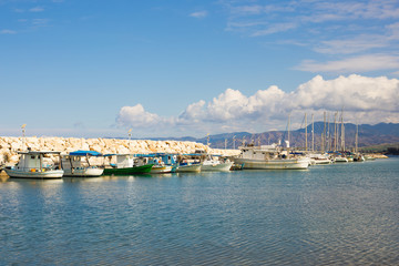 Fototapeta premium Yachts and boat in the port