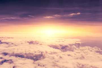 violet dusk sky with cloud