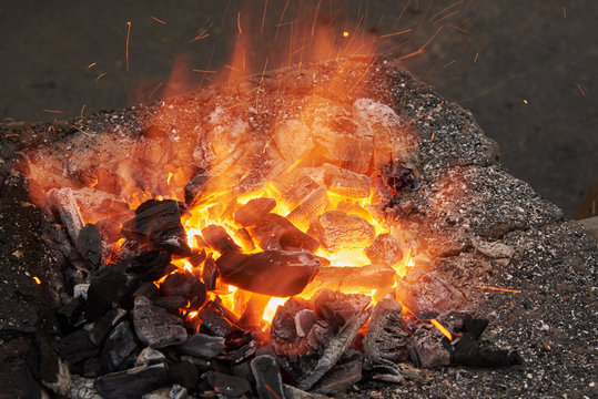 Fragment of the furnace for heating metal blanks