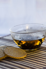 Hoat tea at evening with cookies