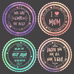 SET OF FOUR LOGOS FOR MOTHER'S DAY
