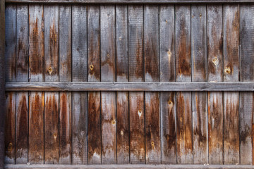 Old wooden yellowed fence, vintage background