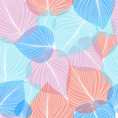 Seamless leaf background, vector illustration.