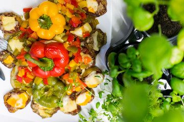 Colorful food preparing