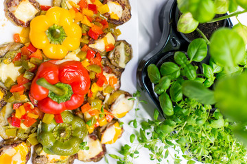 Colorful food preparing