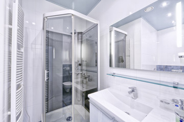 Modern interior of the bathroom in the new house.